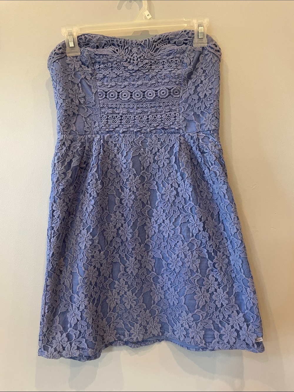Elegant Blue Lace Strapless Dress by  free people size 0